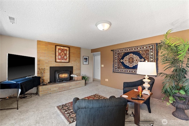1014 Westmorland Dr, Wenatchee, WA 98801 - carpeted living room featuring a textured ceiling