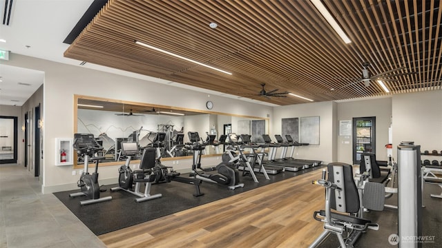 33107SITE142 Liberty Ave SE, Black Diamond, WA 98010 - gym featuring ceiling fan