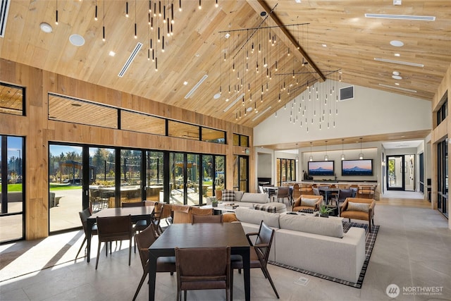 33107SITE142 Liberty Ave SE, Black Diamond, WA 98010 - lobby with high vaulted ceiling and wood ceiling