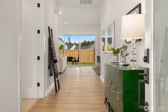33107SITE142 Liberty Ave SE, Black Diamond, WA 98010 - hallway with light wood-style flooring, recessed lighting, and baseboards