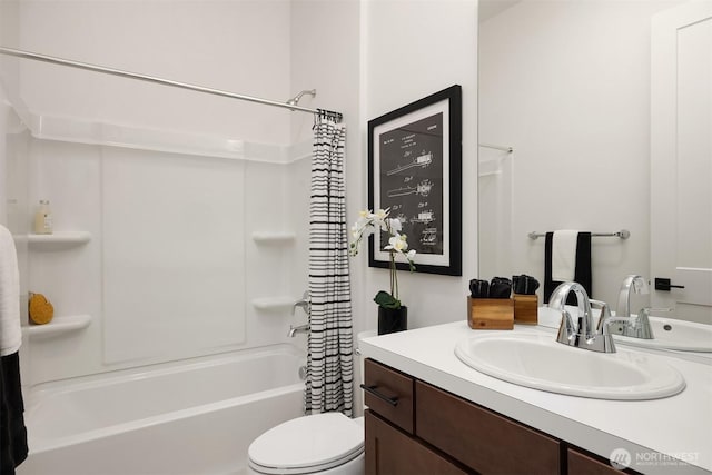 33107SITE142 Liberty Ave SE, Black Diamond, WA 98010 - bathroom with shower / bath combination with curtain, toilet, and vanity