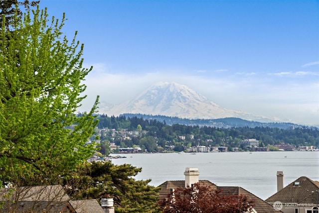 mountain view with a nearby body of water