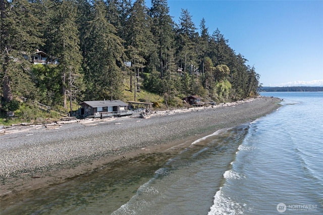 property view of water with a view of trees
