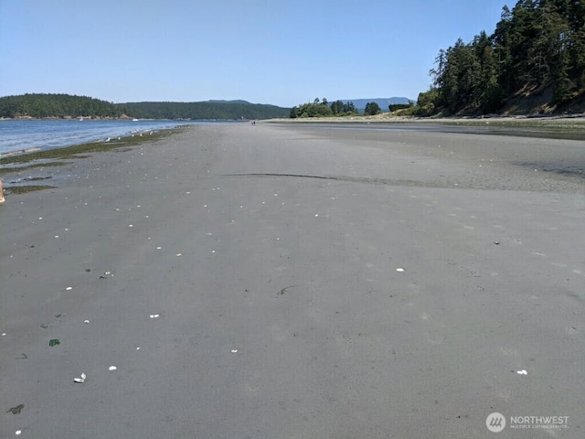 view of road with a water view