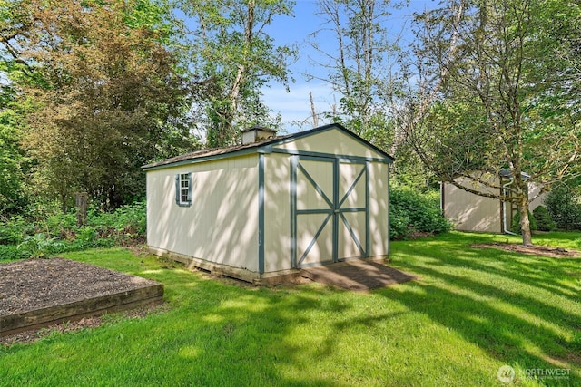 view of shed