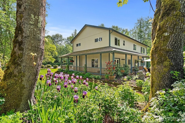 view of home's exterior with covered porch