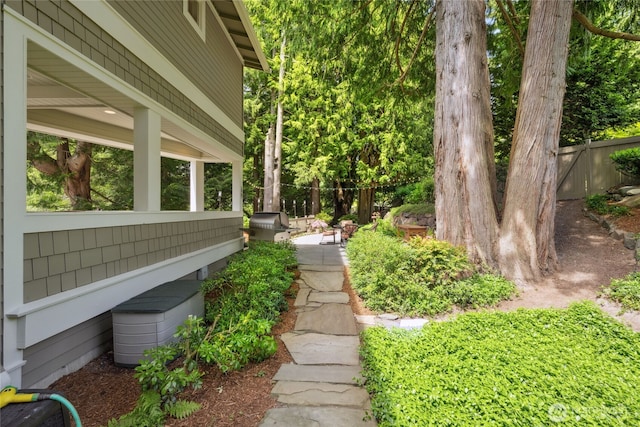 view of yard featuring fence