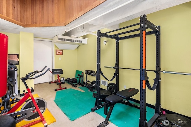 exercise room with visible vents