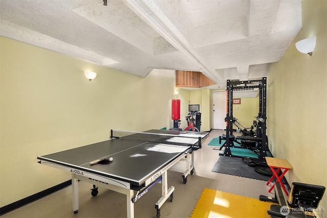 playroom with concrete flooring