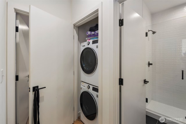 9429 18th Ave SW Unit A, Seattle, WA 98106 - washroom with stacked washer / dryer