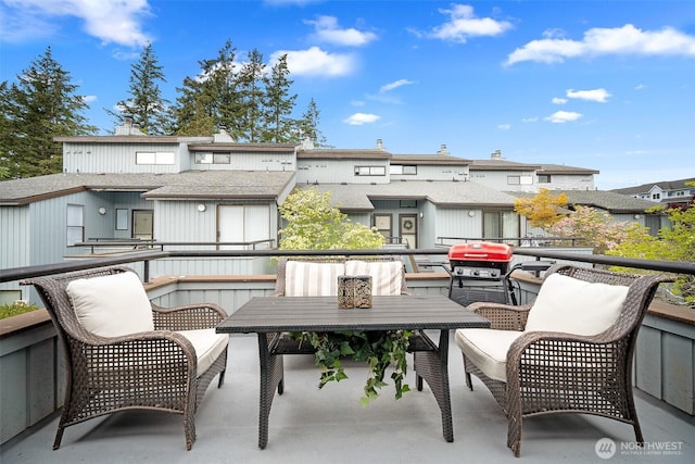 7806 Birch Bay Dr Unit 808, Blaine, WA 98230 - balcony featuring outdoor dining area and a residential view