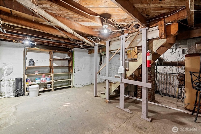 314 E Okanogan Ave, Chelan, WA 98816 - unfinished basement featuring stairs