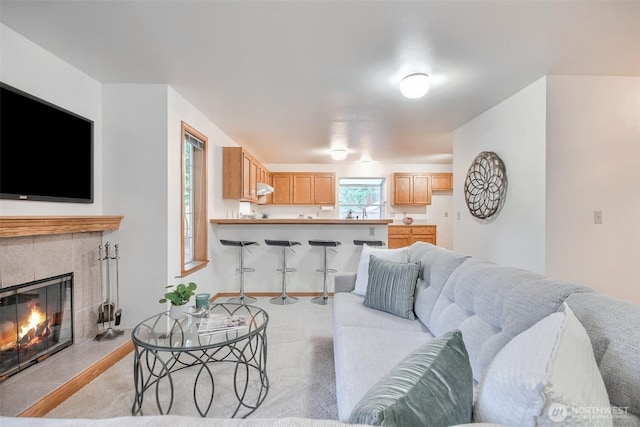 1742 N 122nd St, Seattle, WA 98133 - living area featuring a fireplace