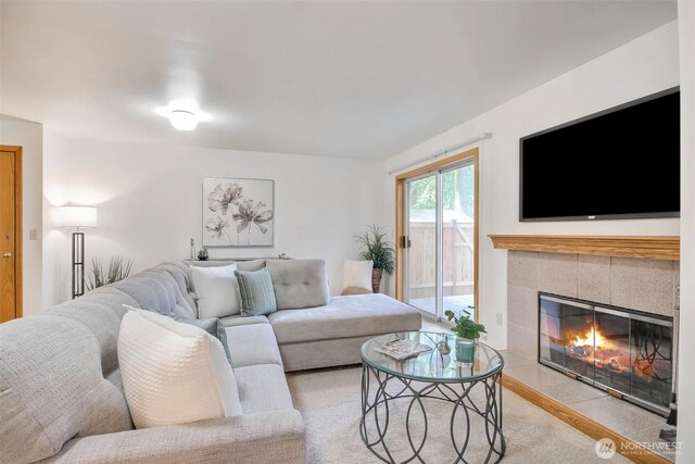1742 N 122nd St, Seattle, WA 98133 - living room with a tiled fireplace