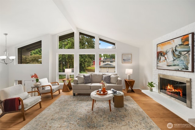 3131 110th St SE, Everett, WA 98208 - living room featuring a brick fireplace and light wood finished floors