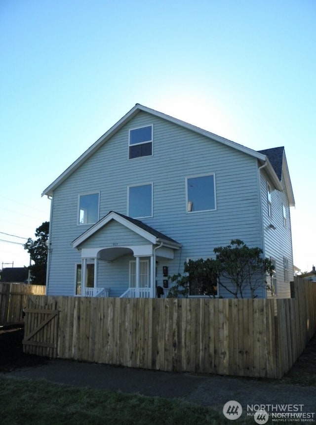 exterior space with fence private yard