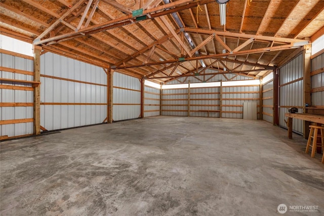 garage featuring metal wall
