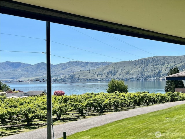 property view of mountains featuring a water view