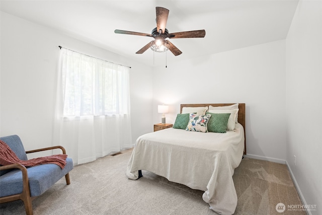 401 E Sunset Ridge Rd, Union, WA 98592 - bedroom with carpet, baseboards, and a ceiling fan