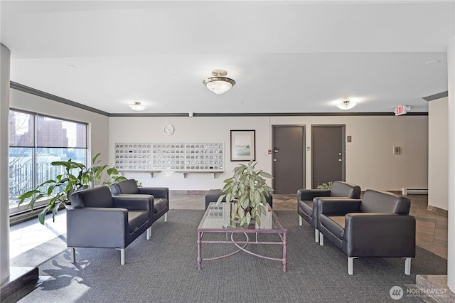 community lobby with crown molding