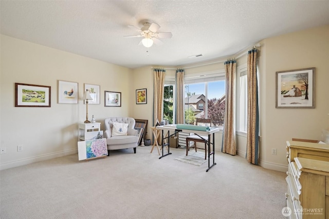 1610 NW 34th Ave, Camas, WA 98607 - office featuring light carpet, ceiling fan, and a textured ceiling