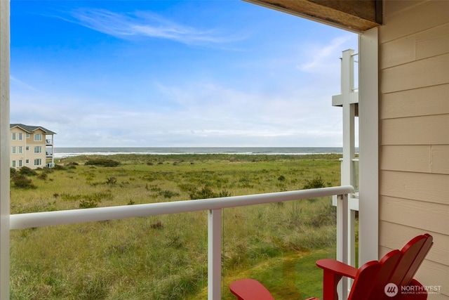balcony with a water view