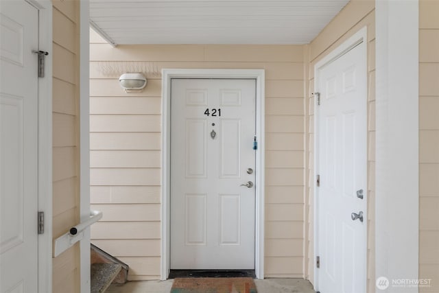 view of doorway to property