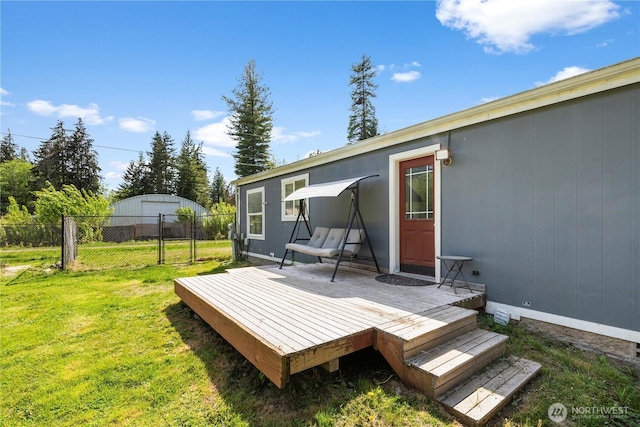 deck featuring a gate