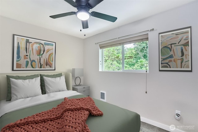 10822 SE 260th St Unit 2B1, Kent, WA 98030 - bedroom featuring a ceiling fan, baseboards, and visible vents