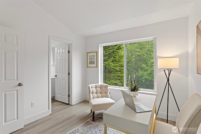 3758 257th Ave SE Unit 4-4, Issaquah, WA 98029 - office with light wood finished floors, baseboards, and vaulted ceiling