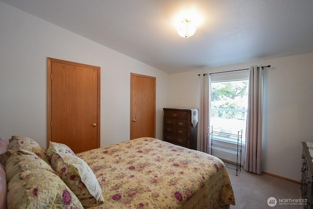 201 S Cherry St, Dayton, WA 99328 - bedroom with light colored carpet, baseboards, and lofted ceiling