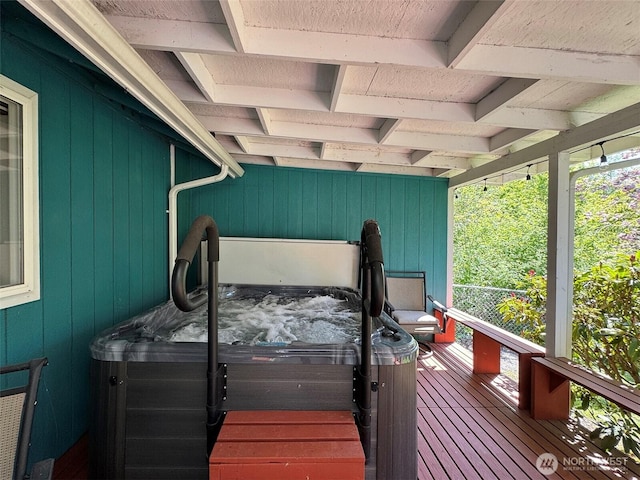 401 Dungeness Mdws, Sequim, WA 98382 - wooden terrace with a hot tub