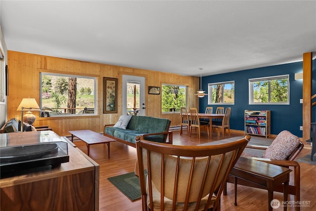 69 Ross Rd, Twisp, WA 98856 - living room with wooden walls and wood finished floors