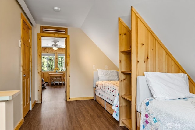 69 Ross Rd, Twisp, WA 98856 - bedroom with dark wood-style flooring, baseboards, and a baseboard heating unit