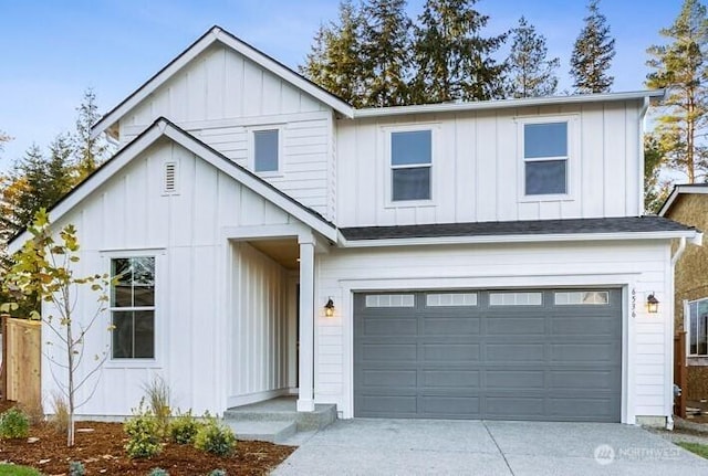 20336 150th St E Unit 588, Bonney Lake, WA 98391 - modern inspired farmhouse with board and batten siding, an attached garage, and concrete driveway