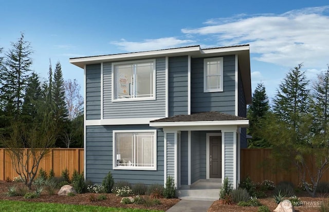 view of front of property with fence