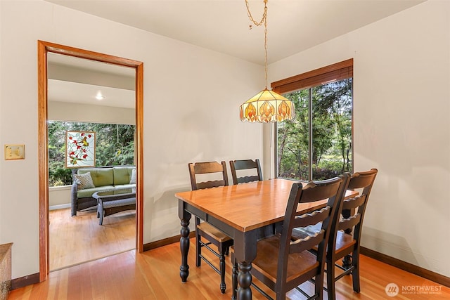 832 Elm Ave, Blaine, WA 98230 - dining room featuring baseboards and light wood finished floors
