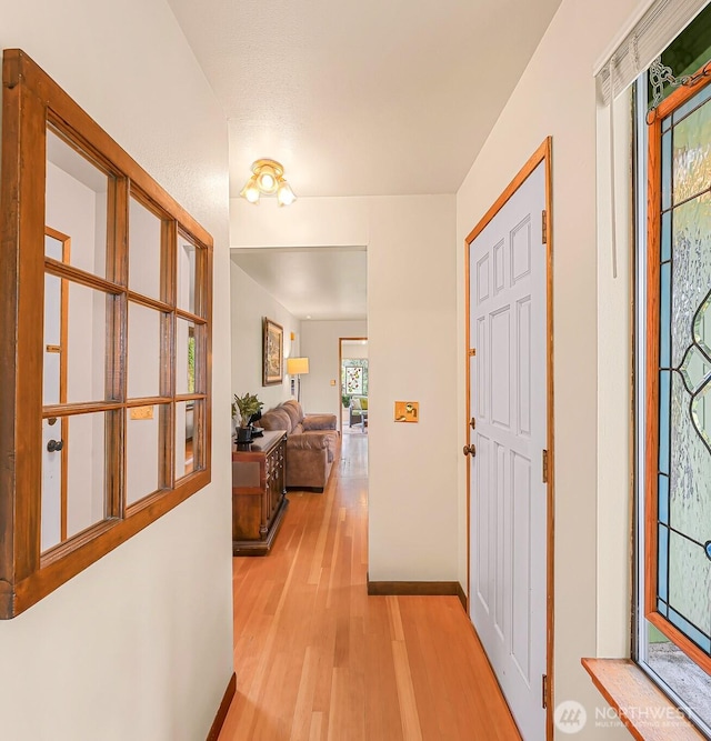 832 Elm Ave, Blaine, WA 98230 - corridor featuring light wood-style flooring and baseboards