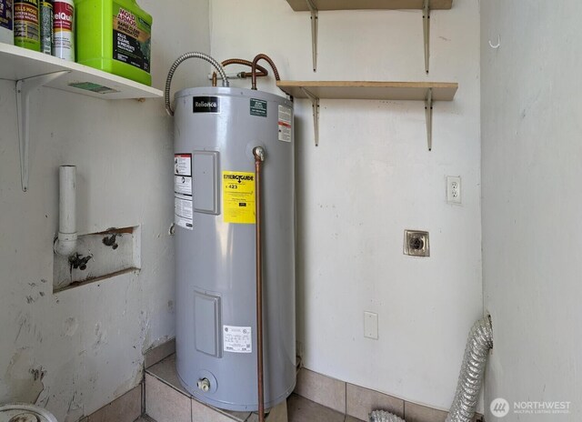 1225 W 5th St, Port Angeles, WA 98363 - utility room with electric water heater