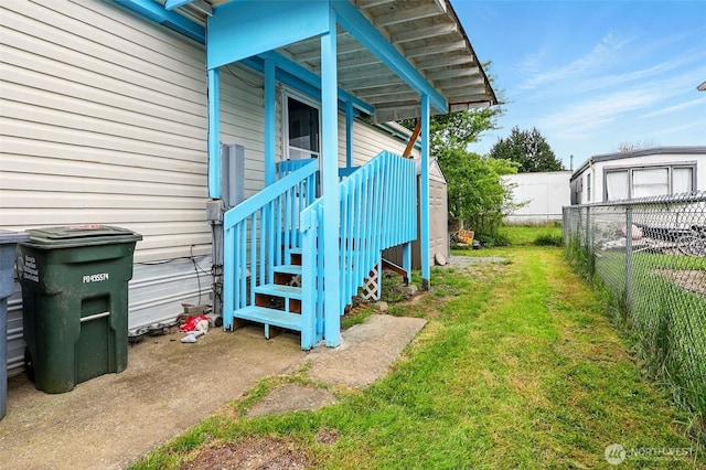 view of yard with stairs