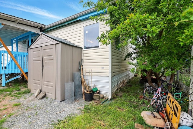 view of shed