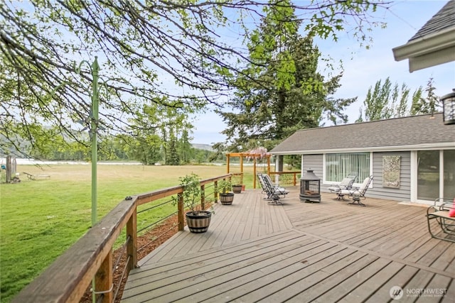 47 W Sunny Sands Rd, Cathlamet, WA 98612 - deck featuring a lawn