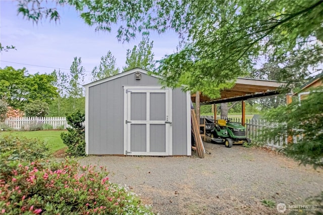 47 W Sunny Sands Rd, Cathlamet, WA 98612 - view of shed with fence and a carport