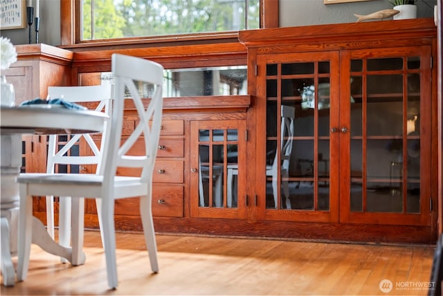 details with wood finished floors