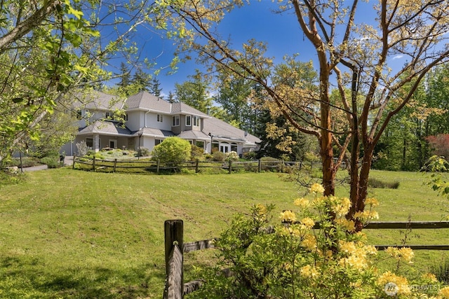 view of yard with fence