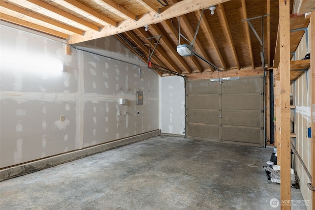 garage featuring electric panel