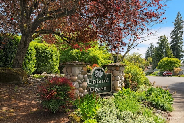 view of community sign