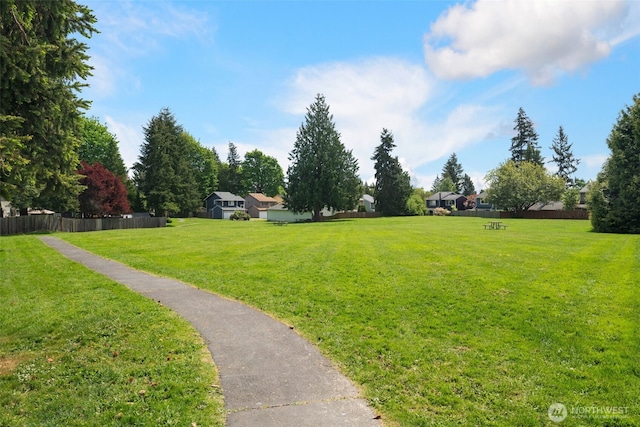 view of community with fence