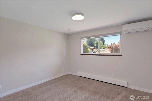 18215 3rd Pl SW, Normandy Park, WA 98166 - carpeted spare room with baseboard heating, an AC wall unit, and baseboards
