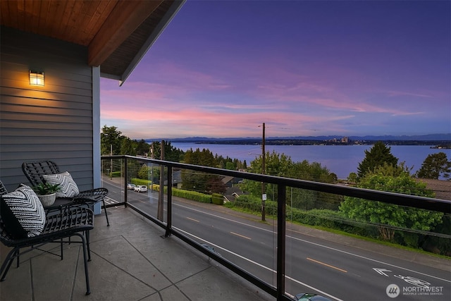 balcony with a water view